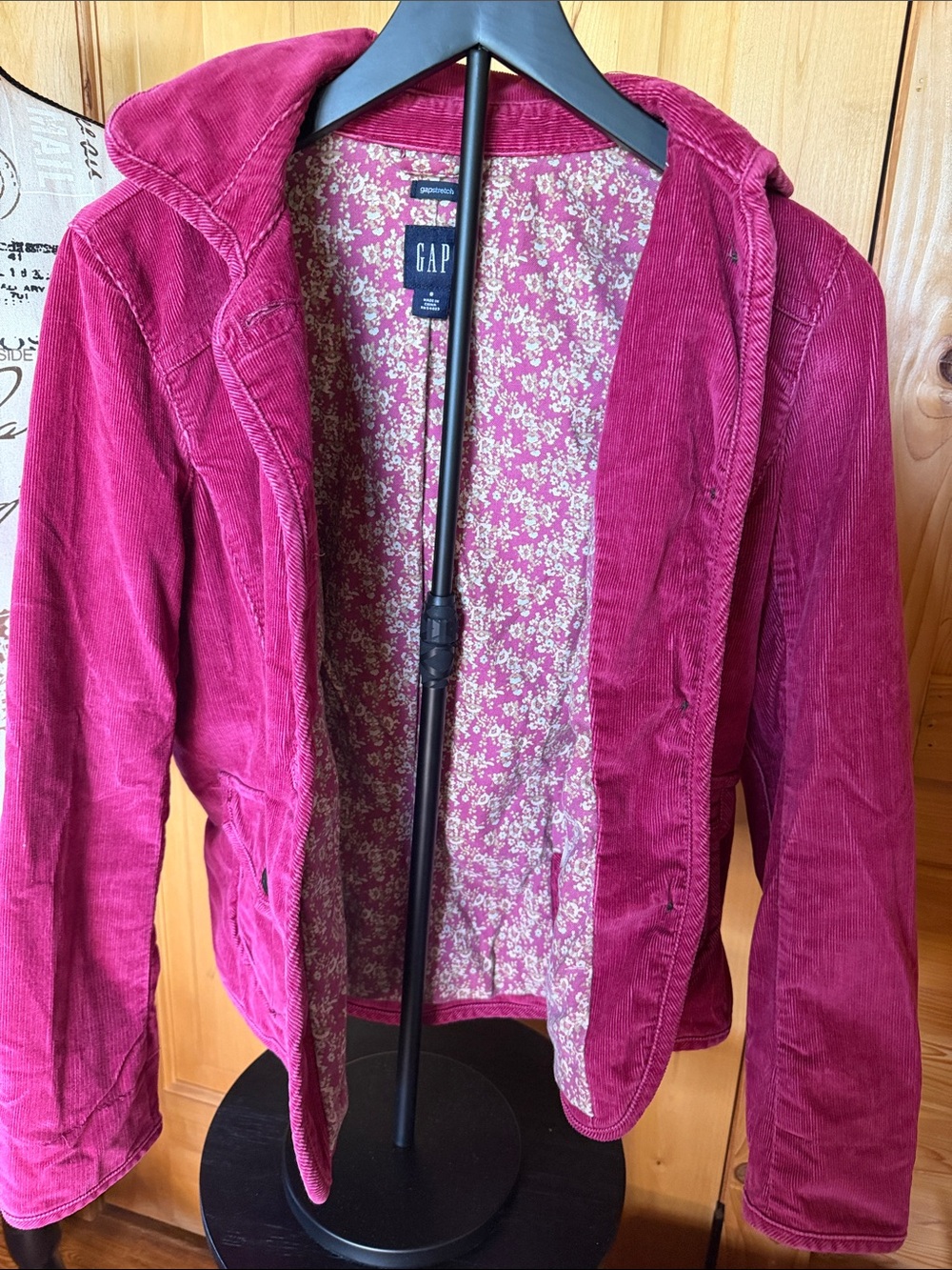GAP Raspberry Pink Corduroy Button Jacket - Picture 4 of 4